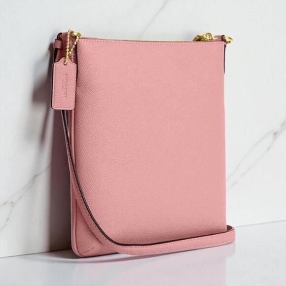 Coach Mini Rowan File Bag Crossbody Purse in Light Blush Pink Leather CE871 - Picture 2 of 4